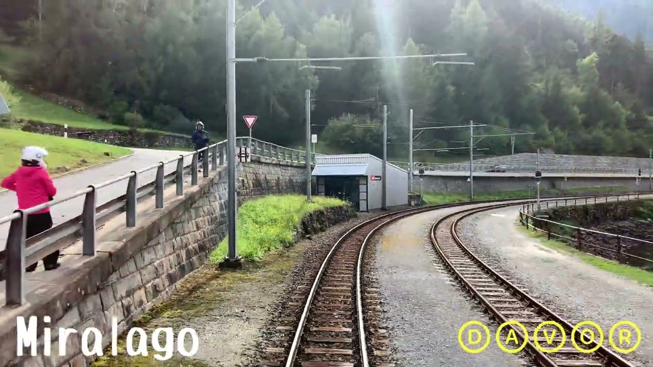 Da Le Prese a Brusio dal retro del treno RhB Bernina Express