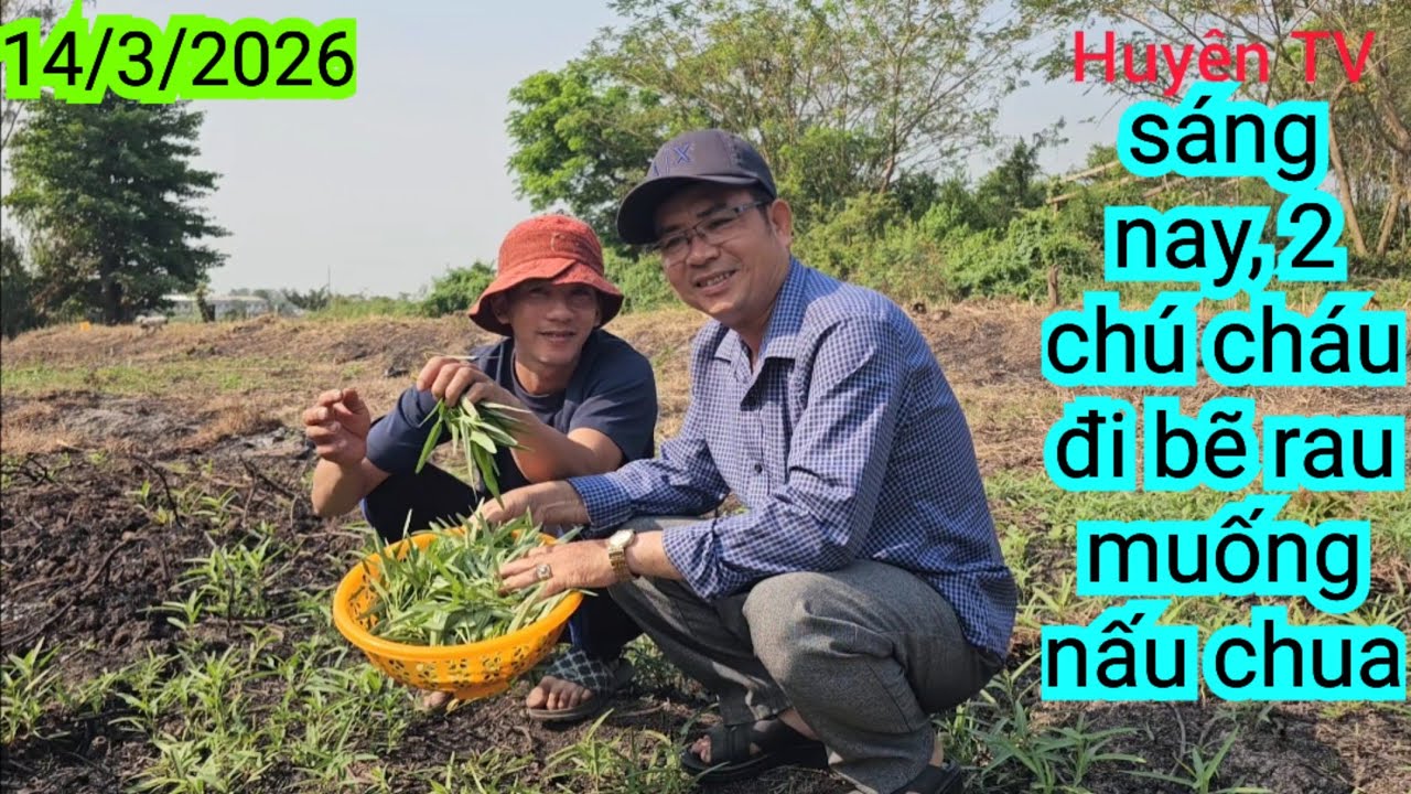 SÁNG NAY, 2 CHÚ CHÁU ĐI BẼ RAU MUỐNG NẤU CHUA