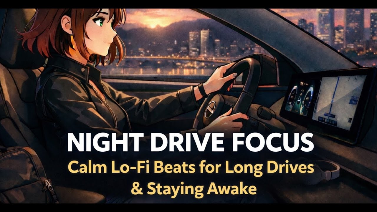 Night Drive Focus – 5 Hours Calm Lo-Fi Beats for Long Drives & Staying Awake
