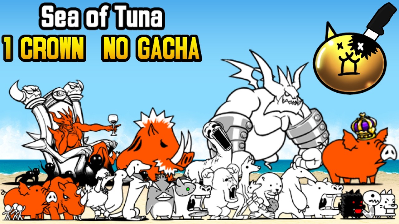 The Battle Cats: Sea of Tuna SoL 7, 1 CROWN, NO GACHA