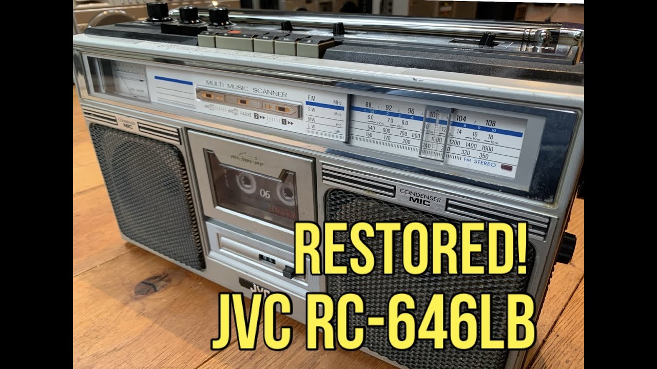 JVC RC-646LB Boombox Restoration. Vintage Radio Cassette Repair.Ghetto Blaster Belt Change & Service