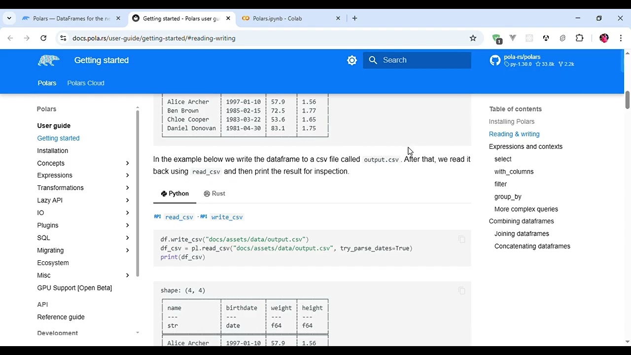 Python Polars First Impression