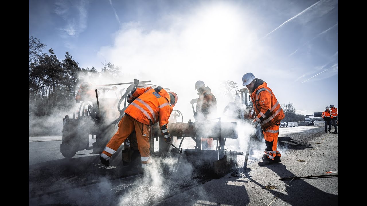 Update Darmstädter Kreuz - wie baut man Gussasphalt ein?