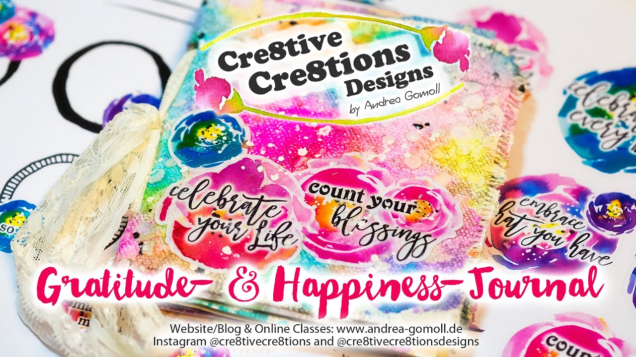 Cute Mixed Media Mini Artjournal / Gratitude Journal ♥ #mixedmedia #artjournal #artjournaling