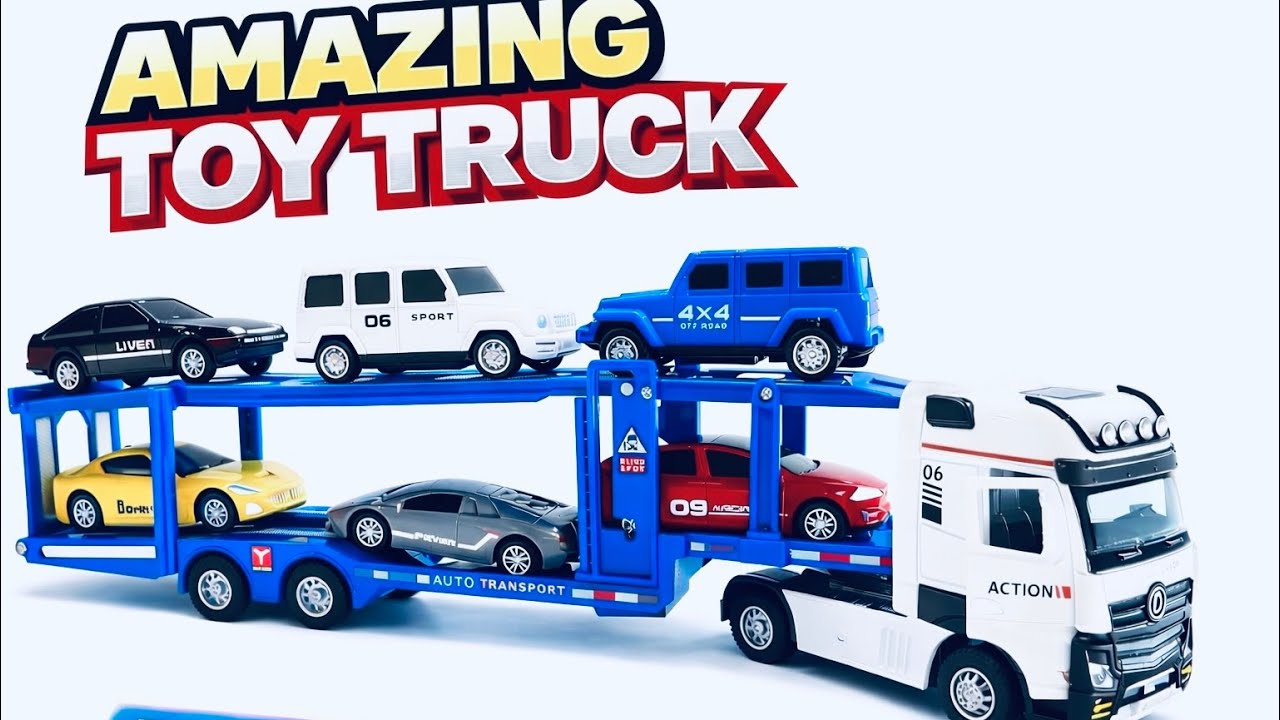 Unboxing Amazing Toy Car Transport Truck 🚗 | 6 Cars Loaded! Super Cool Auto Carrier Review