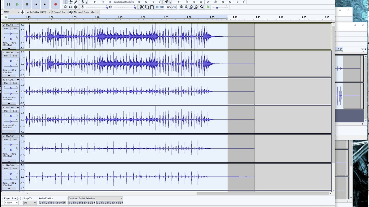 Editing and combining multitrack projects with Audacity