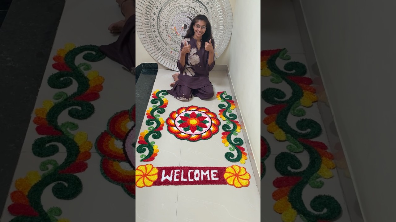 New woolen Rangoli Set For Ganpati Event  | Welcome Decoration | #welcome #welcomedecoration