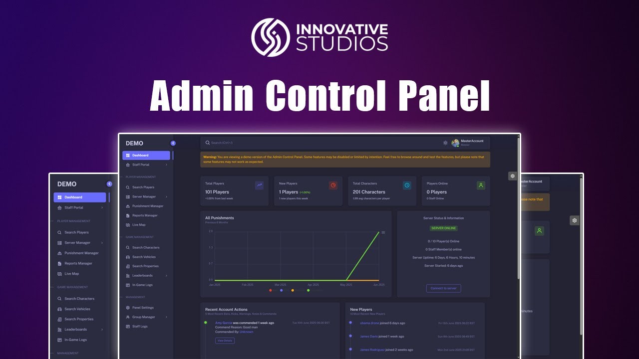 FiveM Admin Control Panel Script [ESX & QBCore/QBOX]