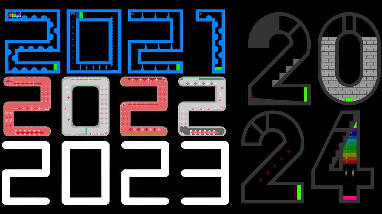 Happy New Year (2021 - 2024) - Marble Race in Algodoo