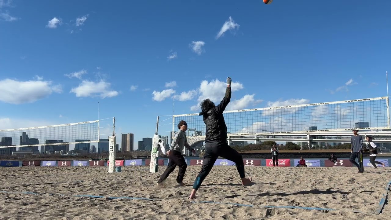 2026.01.25 お台場ビーチ 予選リーグ 水口・鍵和田 vs 喜嶋・谷藤