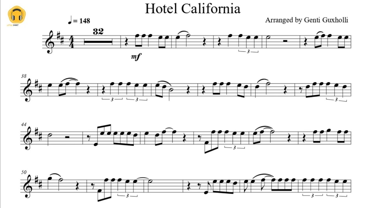 Hotel California by Eagles (Flute Solo with Piano Accompaniment/Sheets)
