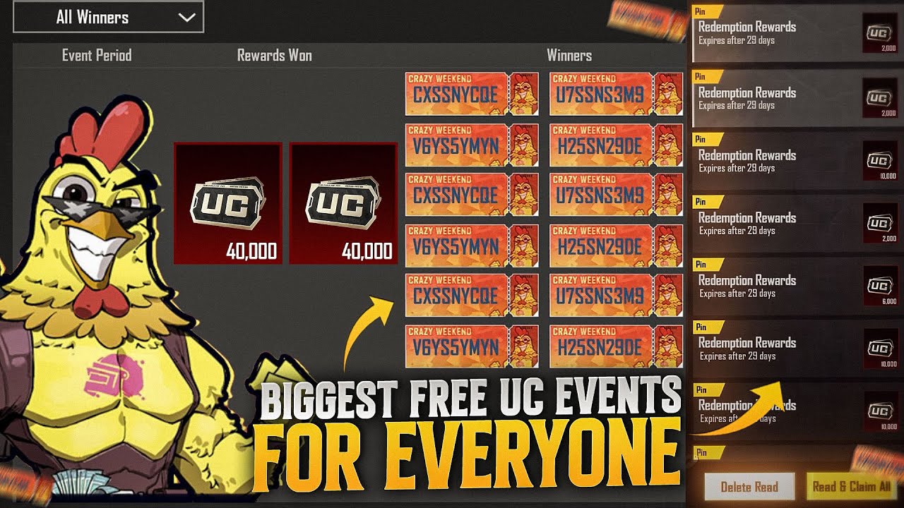 Biggest Free UC Event For Everyone | Get Free 1200 , 1800 ,4000 UC | PUBGM 