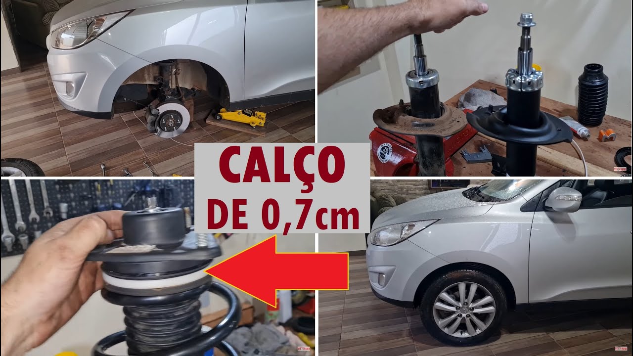 Troca do AMORTECEDOR IX35 em casa + calço de 7mm