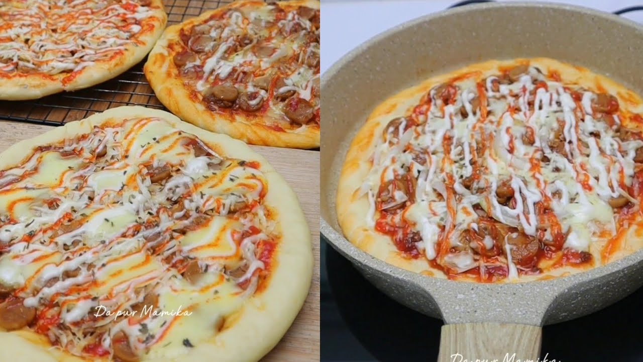 Cuma 300 gr Tepung!! bisa jadi 3 pizza jumbo pakai teflon aja