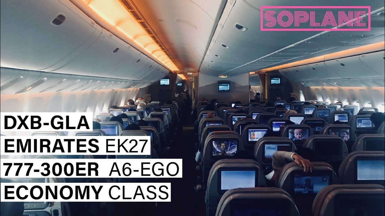 EMIRATES | DUBAI to GLASGOW  |  Economy | 777-300ER | Trip Report | Full Flight