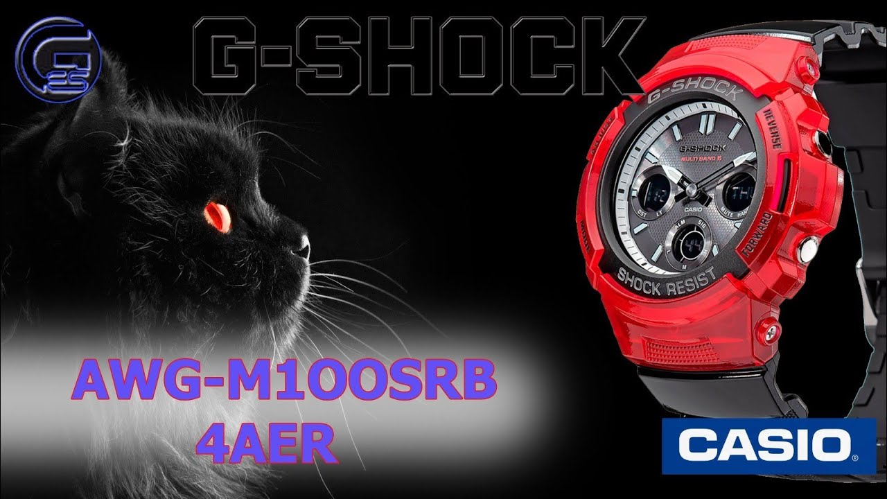 G-SHOCK AWG-M100 SERIES ROJO Y NEGRO
