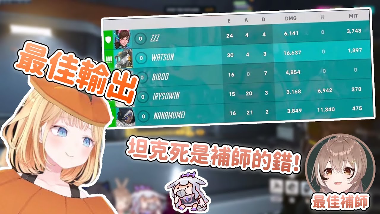 EN和ID聯動打Overwatch Ame感覺是全能型玩家 Mumei玩補師玩得挺強的 整場看下來感覺挺有實力的【Collab】【Hololive 中文烤肉/ホロライブ切り抜き】