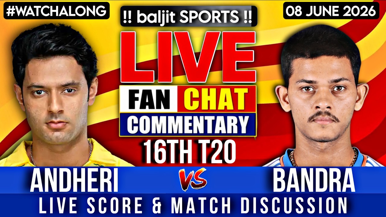 🔴 AA vs BB | Arcs Andheri vs Bandra Blasters | 16th T20 | Live Score & Fan Commentary