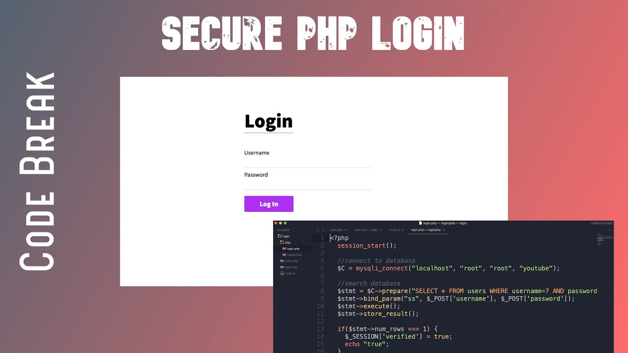 [OUTDATED see newer videos] How to Make a Secure Login with PHP