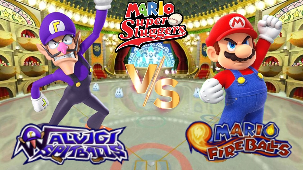 Super Mario Sluggers - Season 132 Game 2 Waluigi vs Mario [Peach's Ice Garden Day]