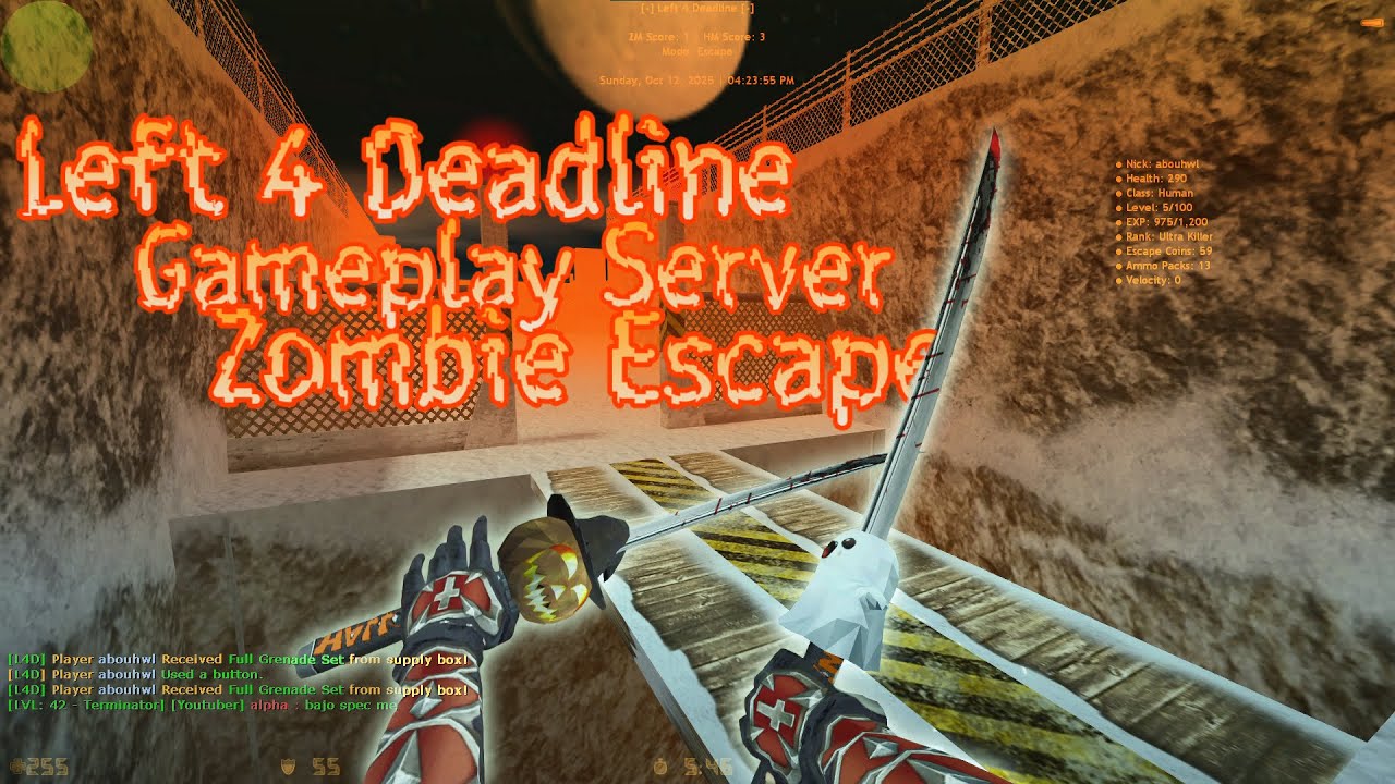 Counter-Strike : • GamePlay • On Left 4 Deadline | Maps: ze_jp_a1_winter_fr3 | Zombie escape