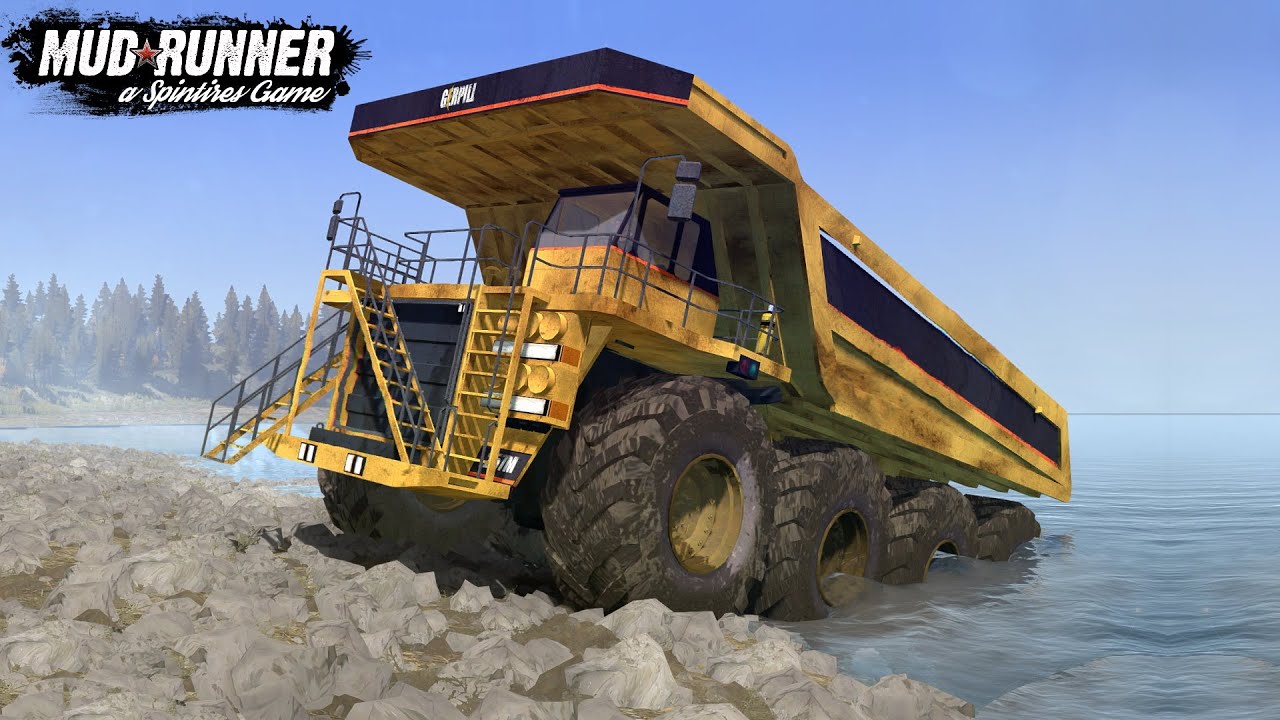 Spintires: MudRunner - GIANT MINING TRUCK Driving Through The Lake