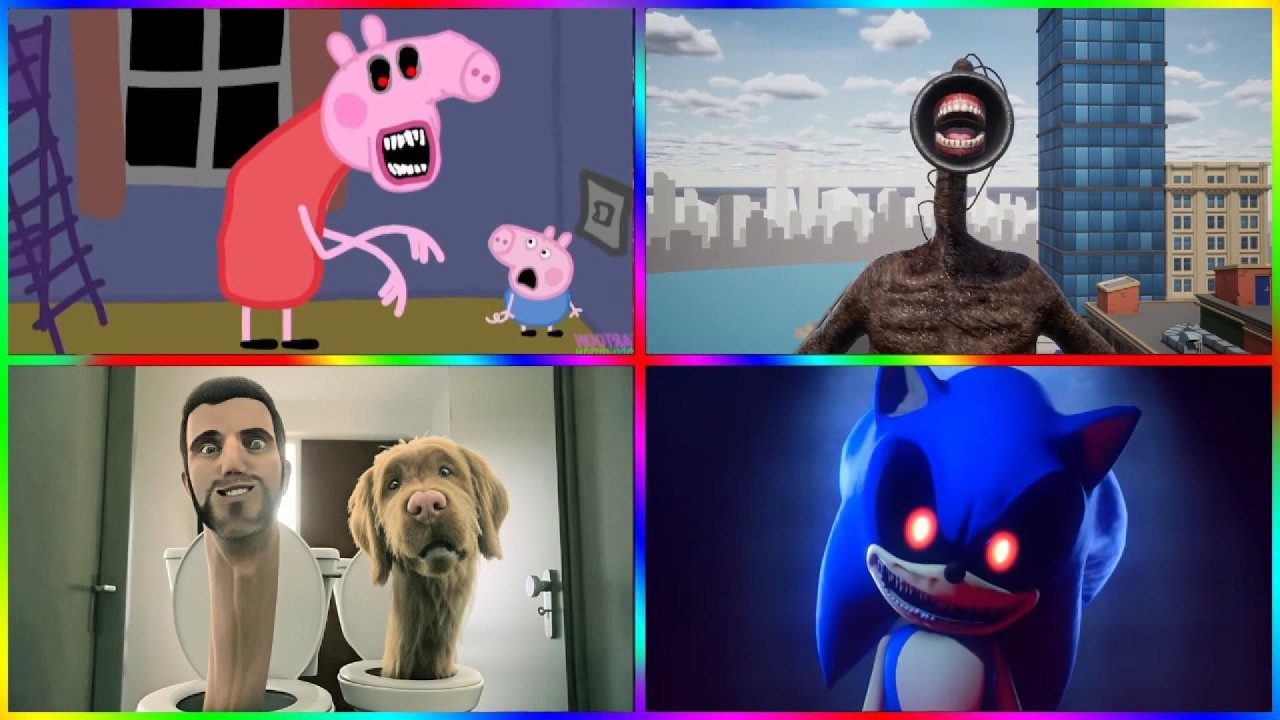Peppa Pig.ExE 🆚  Siren Head 🆚 Skibidi Toilet  🆚 Sonic .Exe  🎶 Tiles Hop EDM Rush