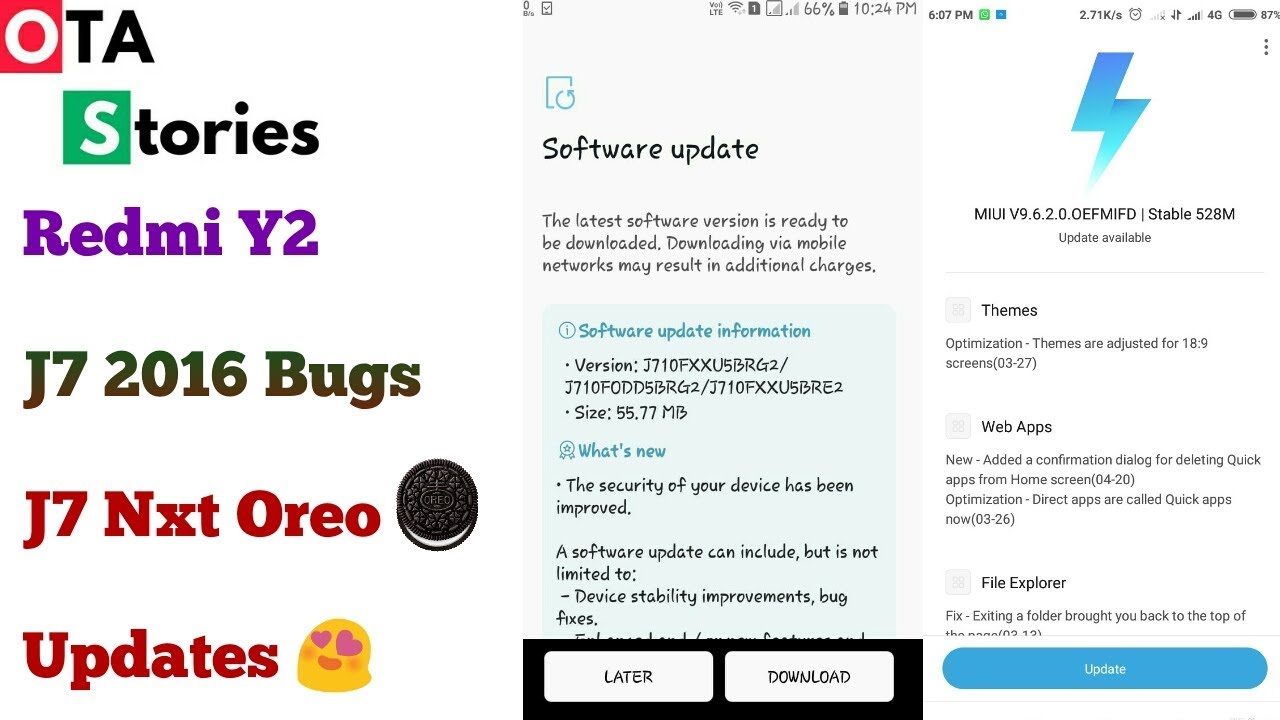 Redmi Y2 MIUI 9.6.2.0 Update | J7 2016 Update Solution | J7 Nxt Oreo Update | OTA Stories#34