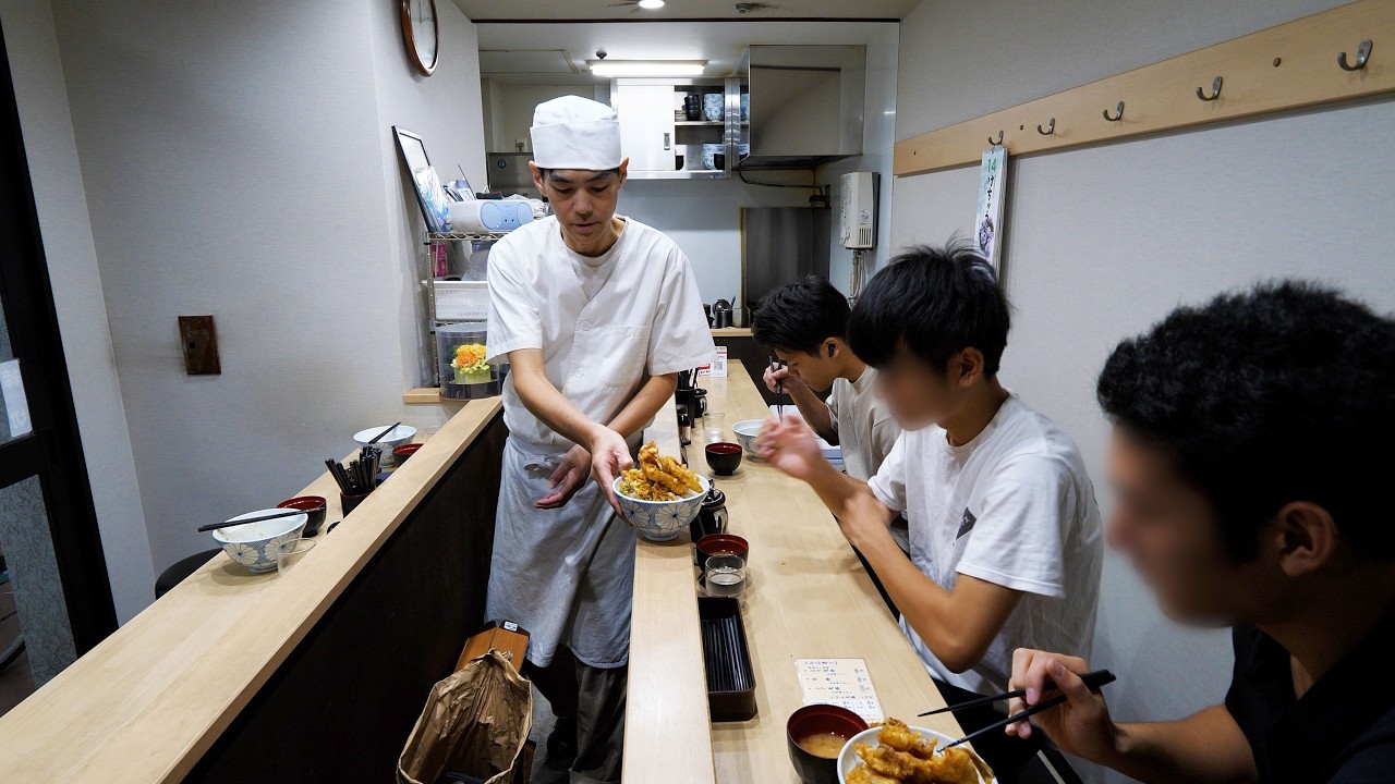 超絶天ぷらラッシュ！わずか２坪の厨房で注文捌く東京下町ワンオペ天丼屋丨Delicious Tempura Restaurants in Japan