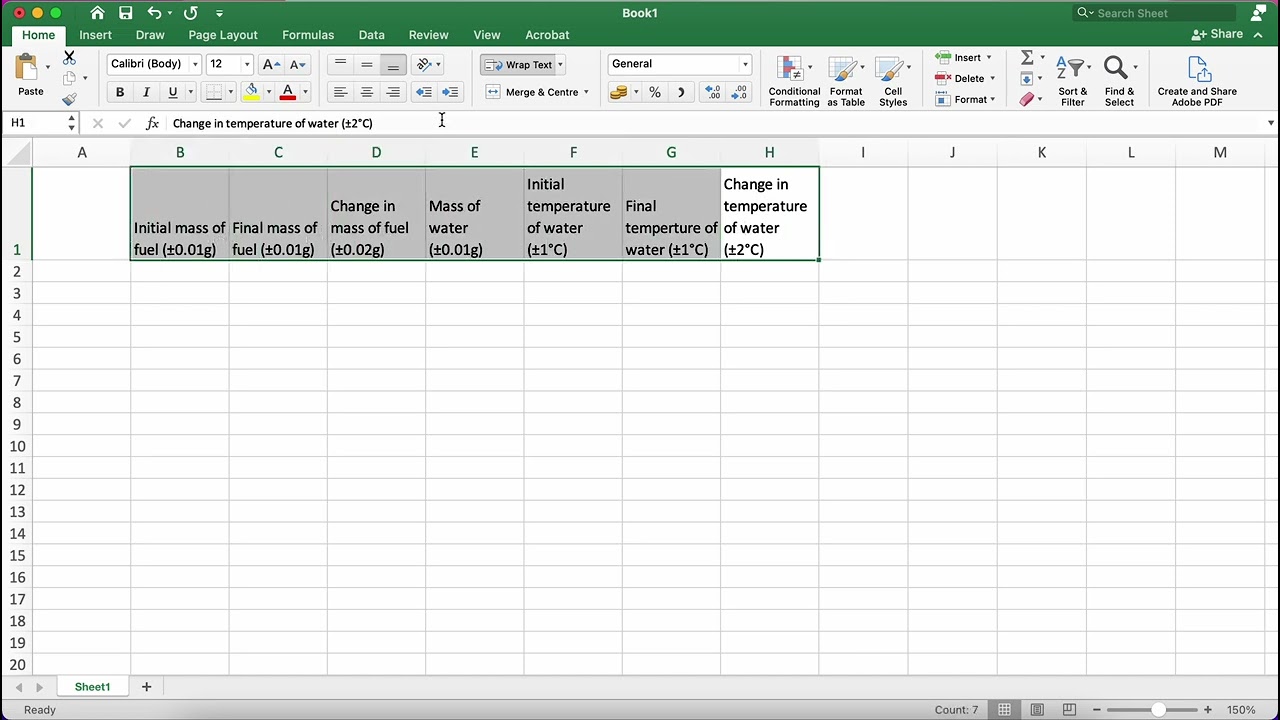 Using formulas in Excel