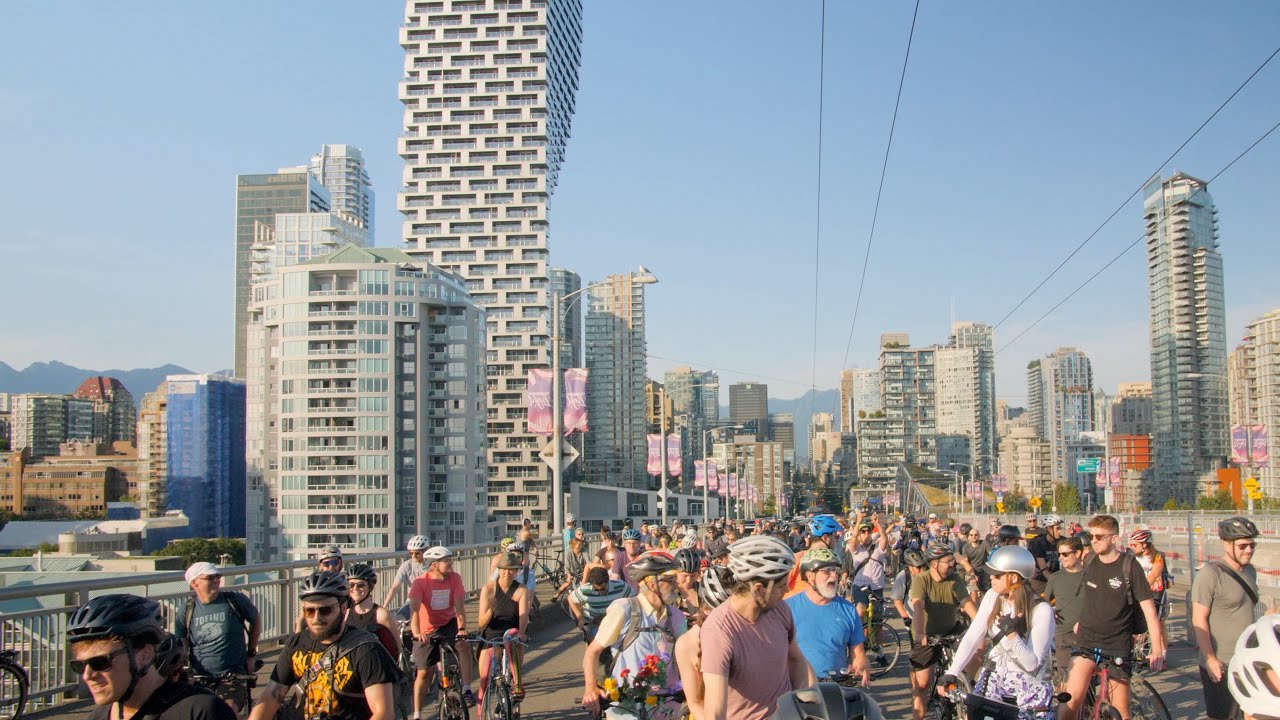 Hundreds of People on Bicycles Take Over Vancouver! | Critical Mass July 2023