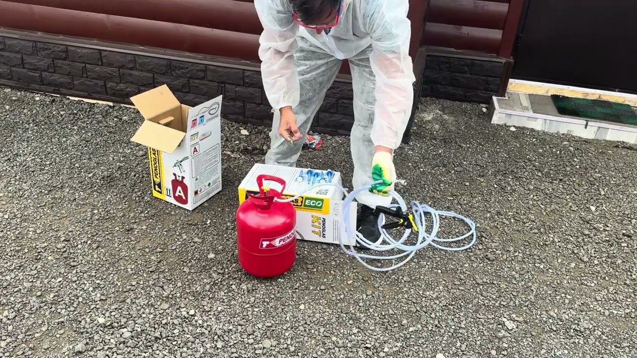 Penoglas kit 400 road черный, укрепляем асфальтную крошку на площадке.