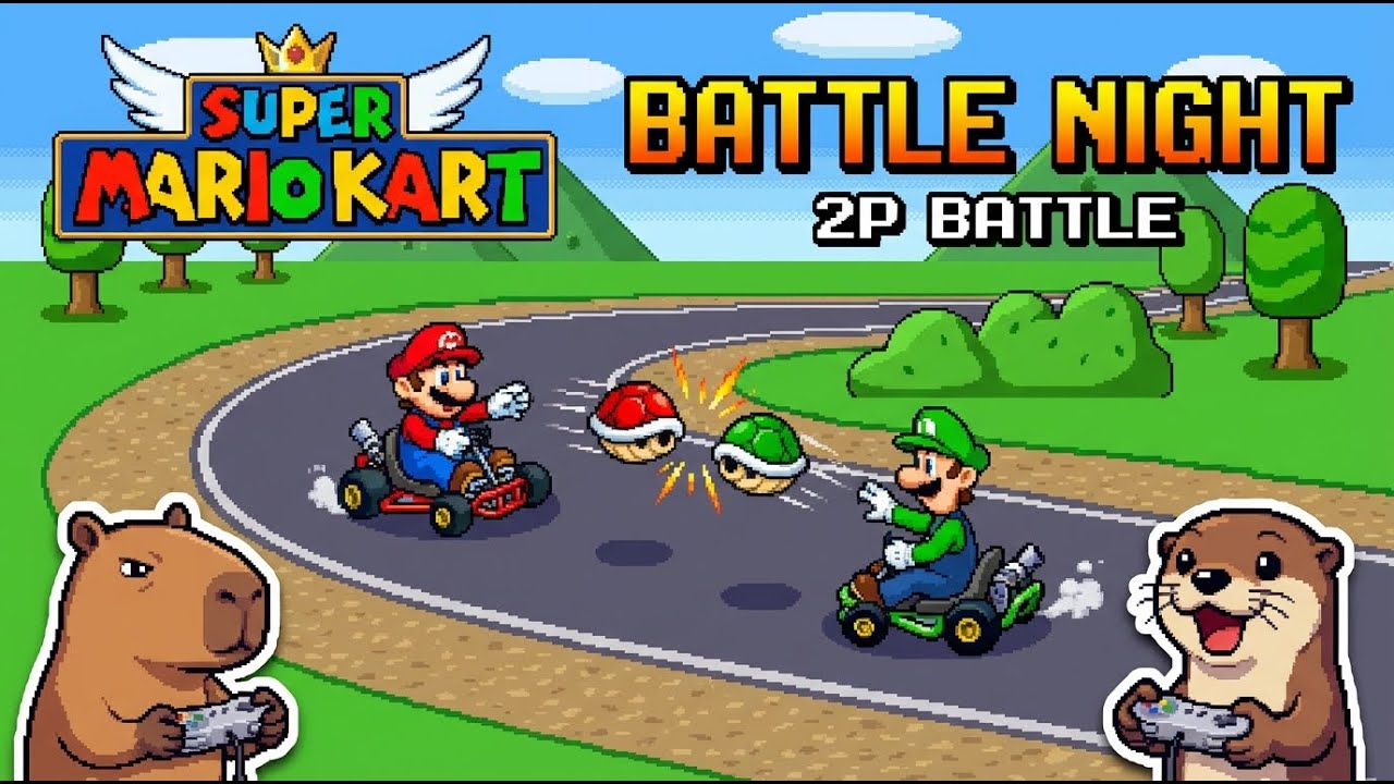 Super Mario Kart — 2 Player Battle Night
