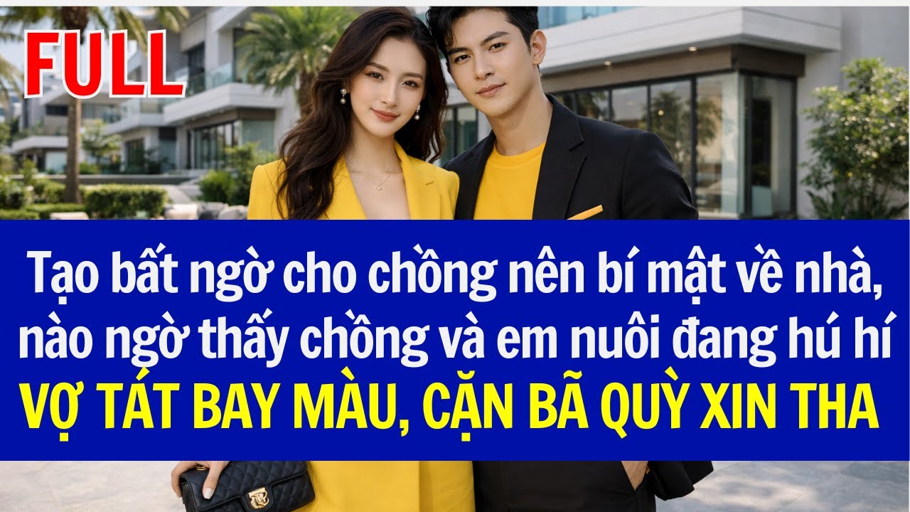 Tạo bất ngờ cho chồng nên bí mật về, nào ngờ chồng&em nuôi đang hú hí,VỢ TÁT BAY, CẶN BÃ QUỲ XIN THA