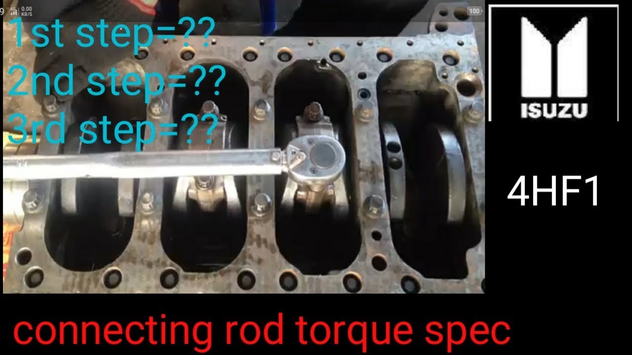 สเปคขันน็อตก้านสูบ 4HF1 isuzu NPR 120 แรงม้า