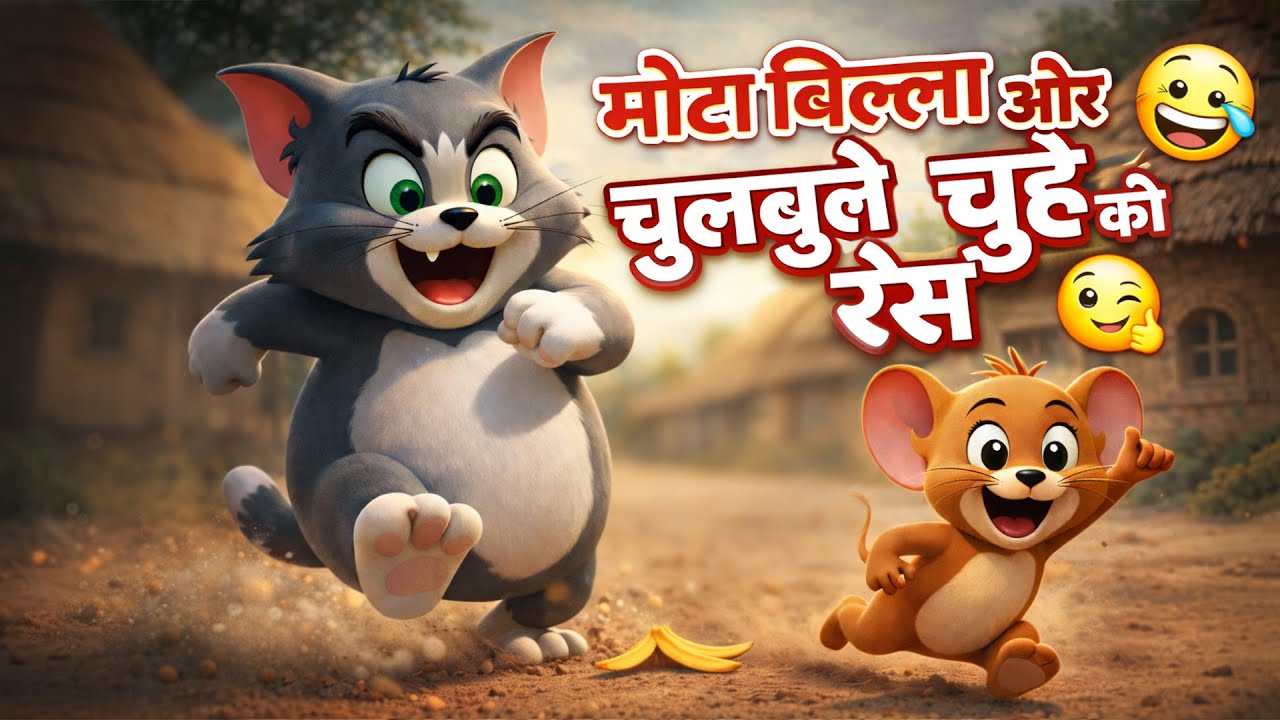 मोटा बिल्ला और चुलबुले चूहे की रेस | Funny Cat vs Mouse Comedy Race 🐱🐭