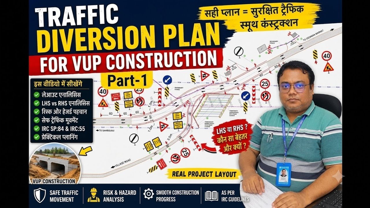 Traffic Diversion Plan for VUP Construction | NHAI Highway Project Explained Part-1
