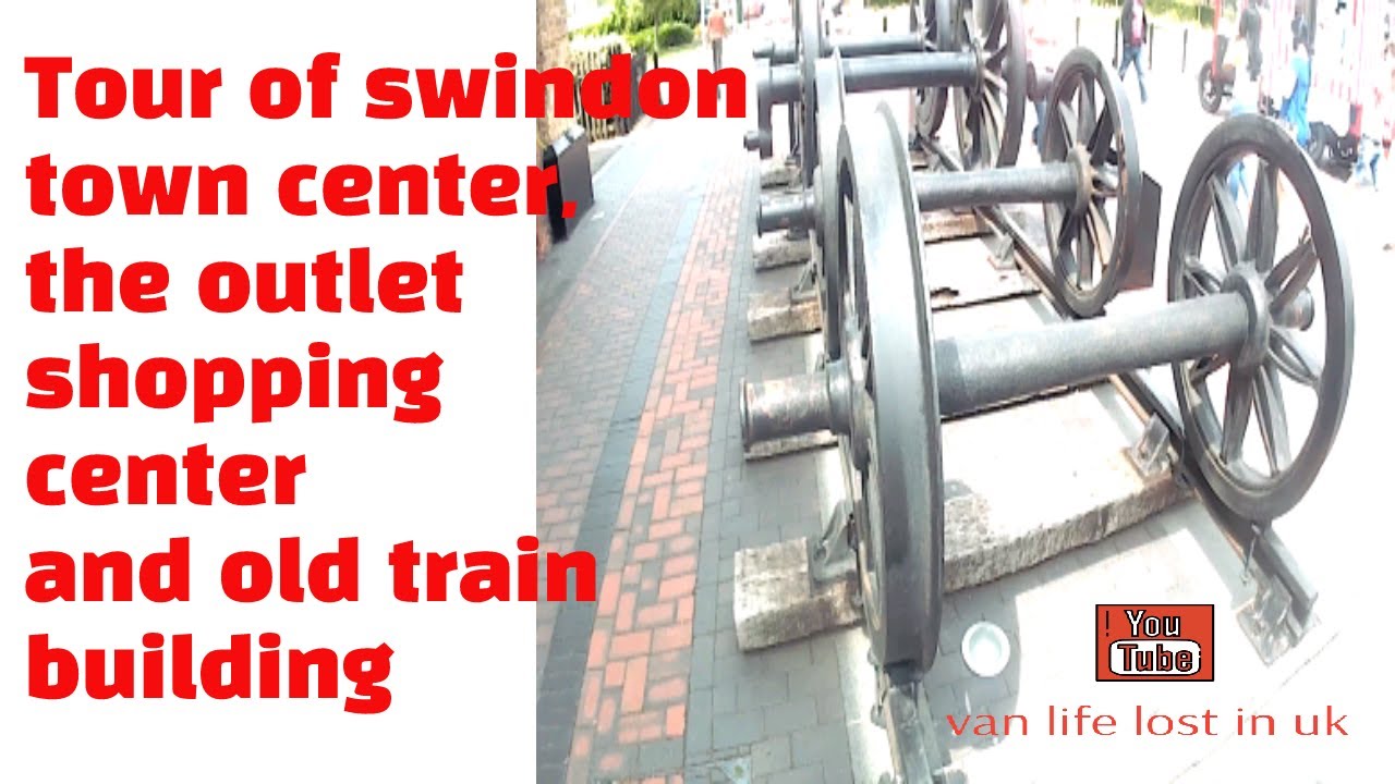 walking tour of town or swindon in wiltshire, lost in uk