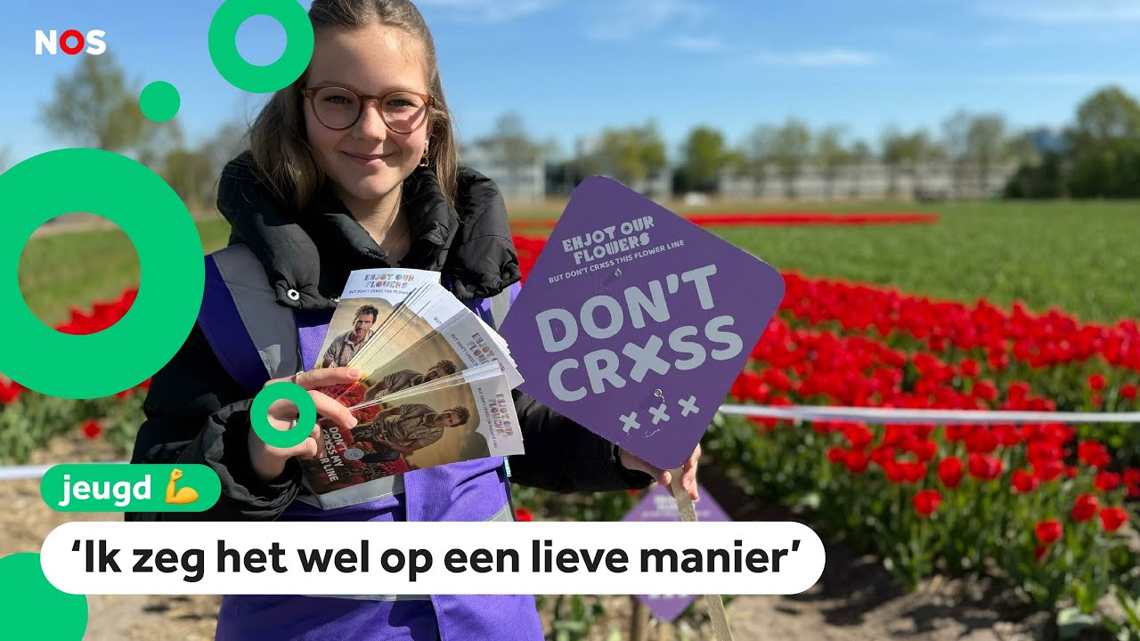 Puck stuurt volwassenen weg uit tulpenvelden: 'Ze trappen alles kapot'