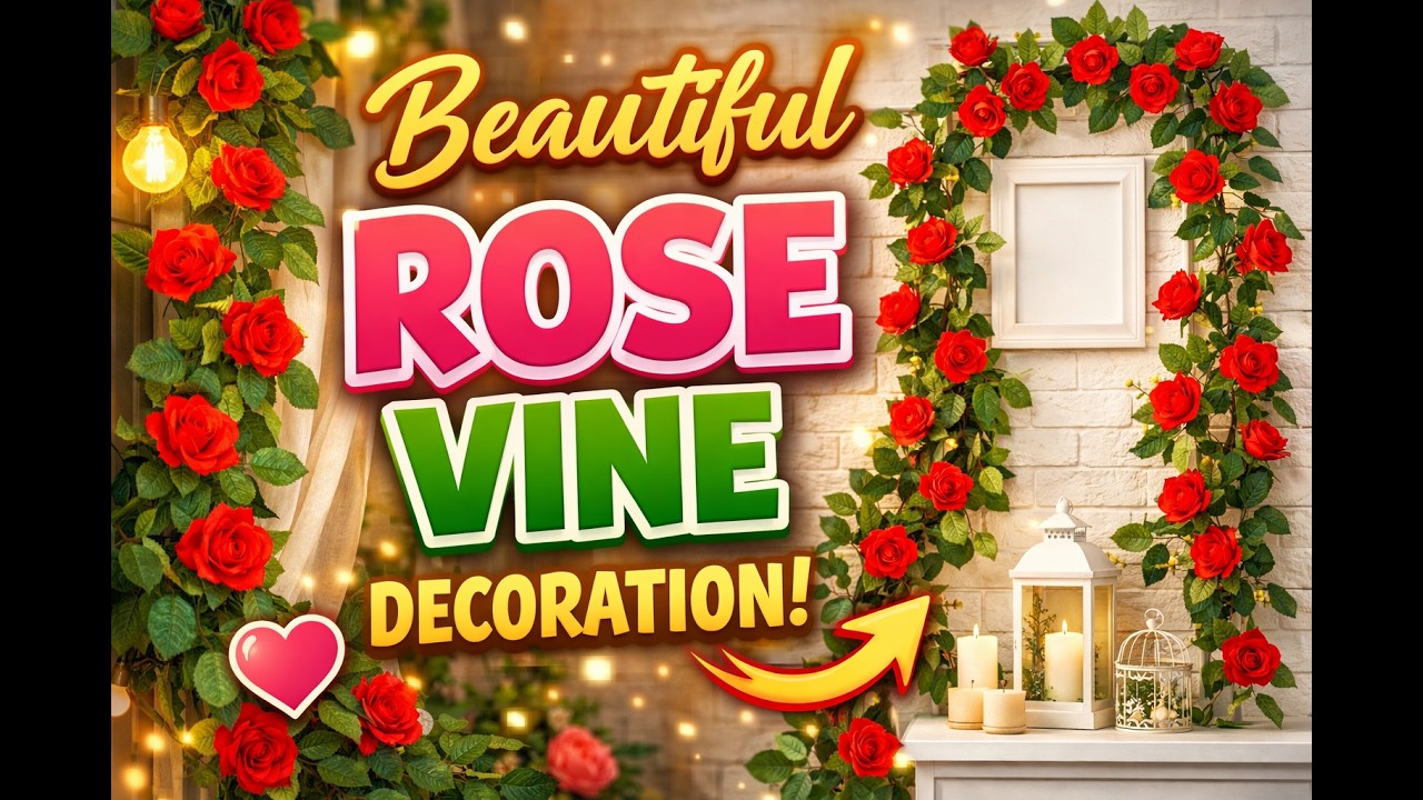 Artificial Rose Vine Decoration 🌹 | Beautiful Fake Rose Flower Vine