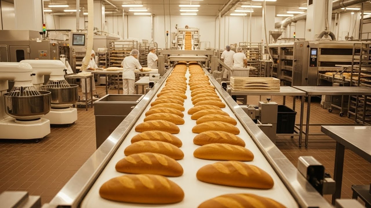 Inside a Modern Bread Bakery Line: From Flour Silos to Perfect Loaves (Full Process)