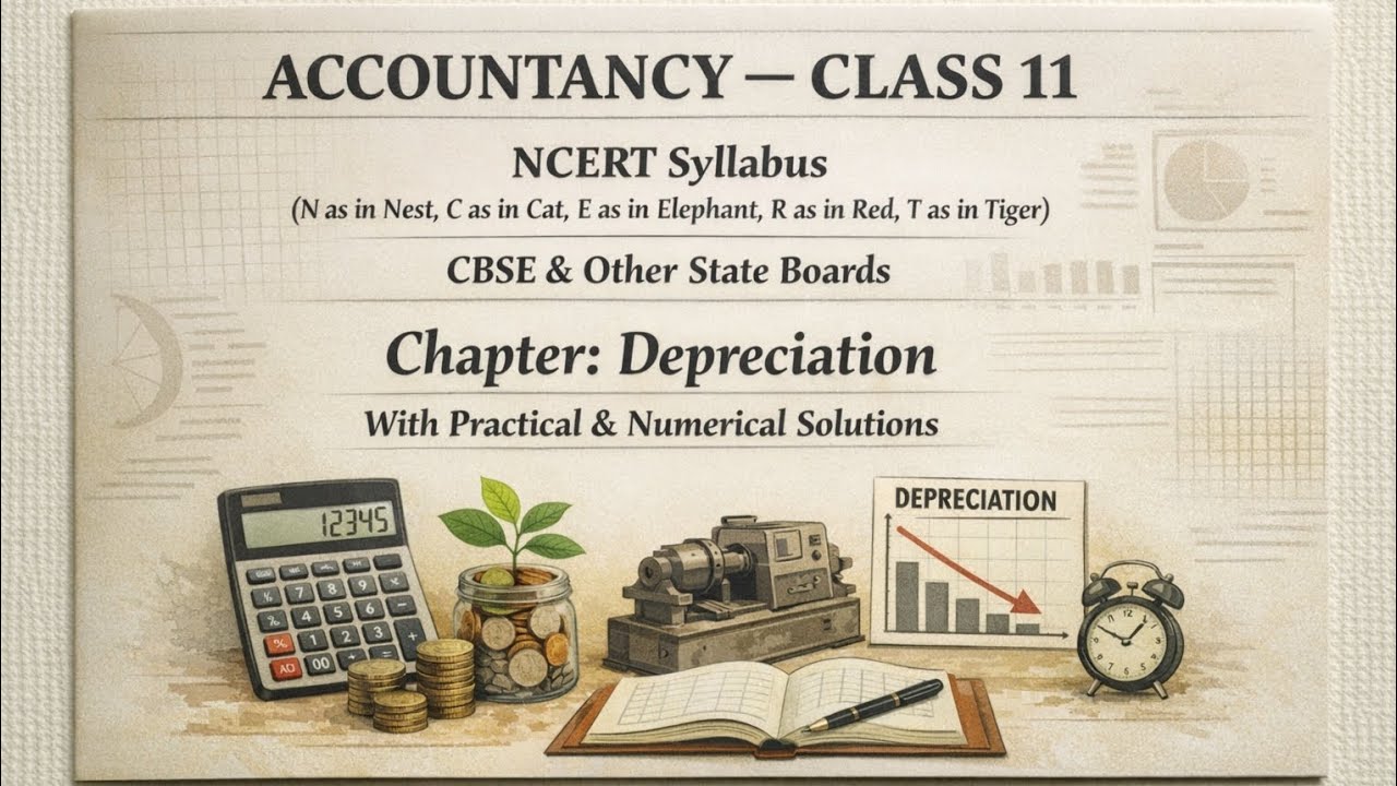 Class 11 Accountancy! NCERT Syllabus!CBSE and other State Boards! Chapter: Depreciation 