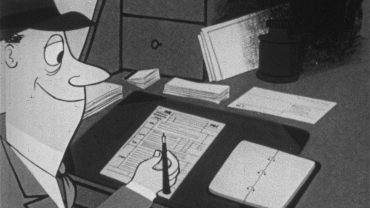 Phineas P. Filewell - Lost 1955 IRS Tax Cartoon | 16mm Film Scan