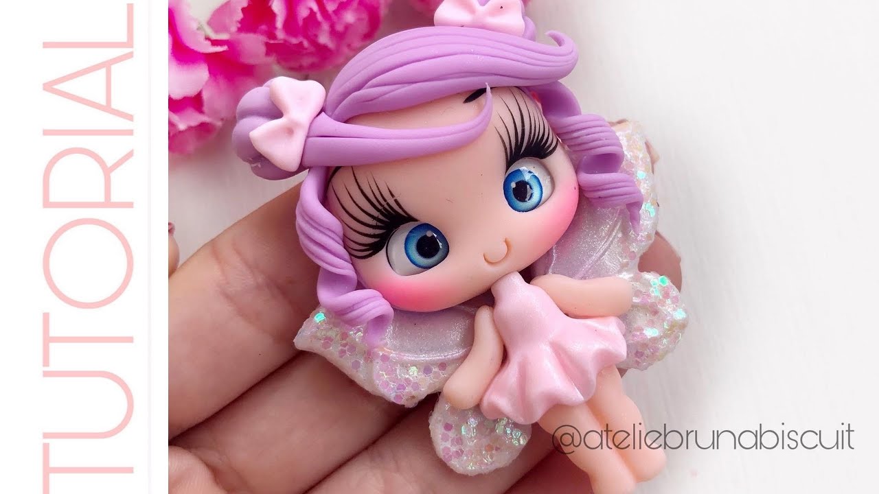 Aplique de Biscuit Para Laço - Menina Fada ( PARTE 1 )
