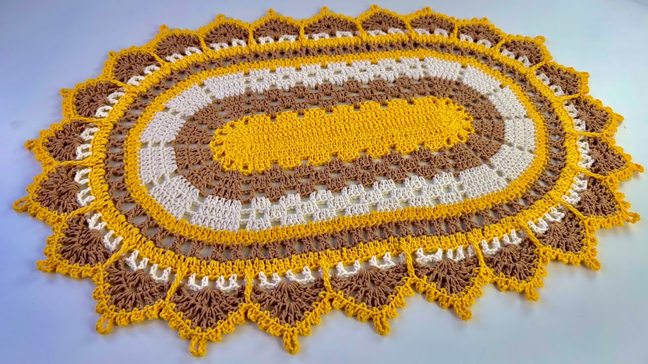 Aprenda o Tapete de Crochê Celeste – Passo a Passo Fácil, Elegante e Muito Vendável!