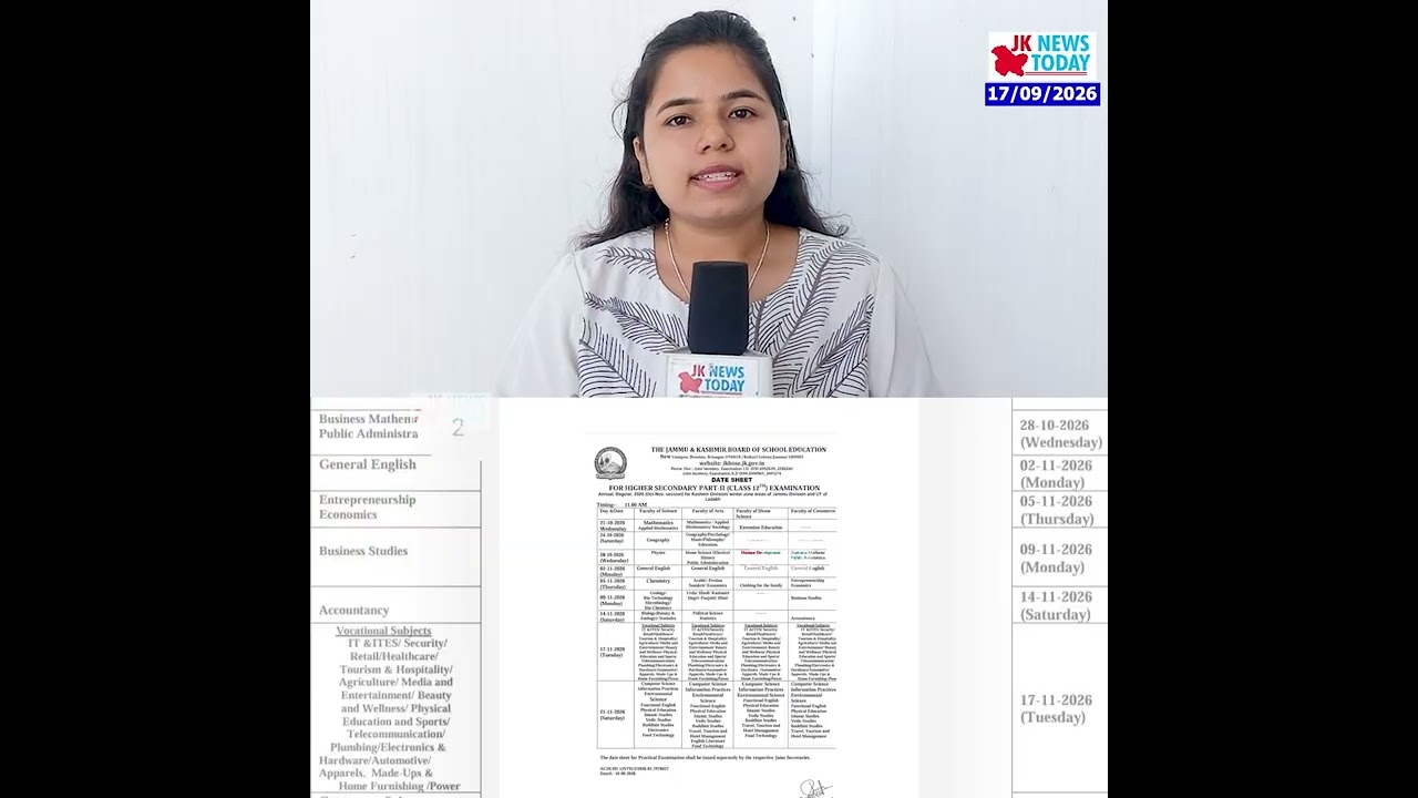 JKBOSE Winter Zone Students, Your Exam Dates Are Out | JK News Today