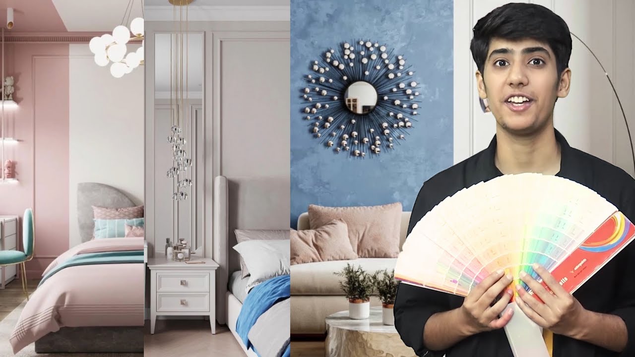 Color Combinations Of Bedroom & Livingroom From Asian Paints.
