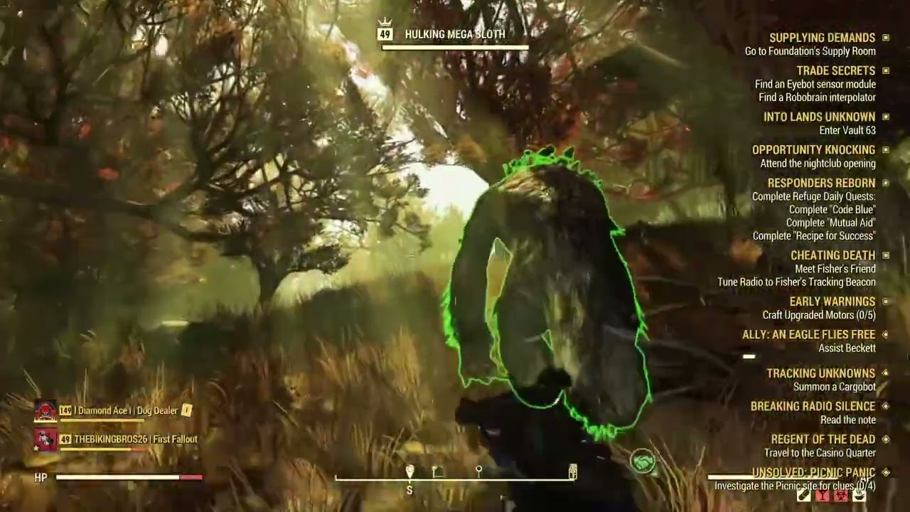 Finding Megasloth Fallout 76