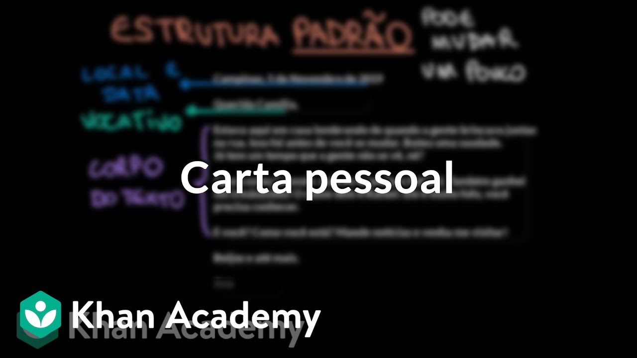 Gênero textual: carta pessoal