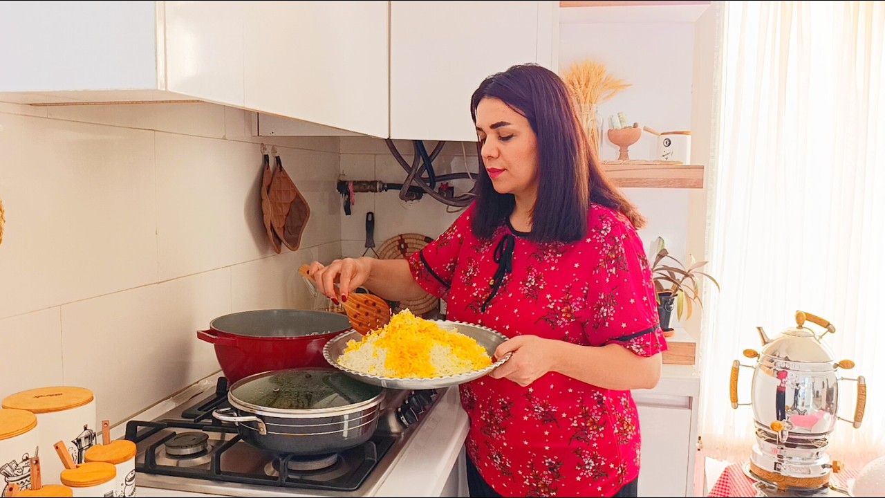 Traditional Iranian 🇮🇷Orange Chicken | Calm Kitchen Routine | No Talking🍊🍗